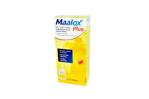 MAALOX PLUS*orale sosp 250 ml 4% + 3,5% + 0,5% aroma limone