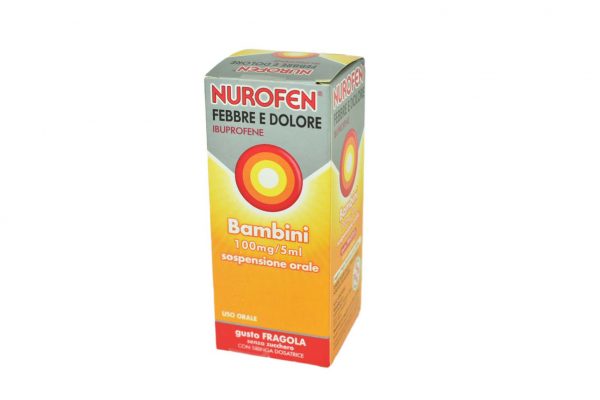 NUROFEN FEBBRE E DOLORE*BB orale sosp 150 ml 100 mg/5 ml fragola senza zucchero con siringa