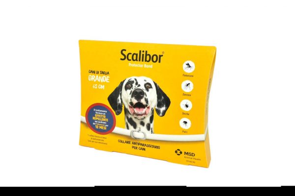 SCALIBOR PROTECTOR BAND*collare antiparassitario bianco 65 cm cani taglia grande