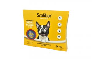 SCALIBOR PROTECTOR BAND*collare antiparassitario bianco 48 cm cani taglia media e piccola