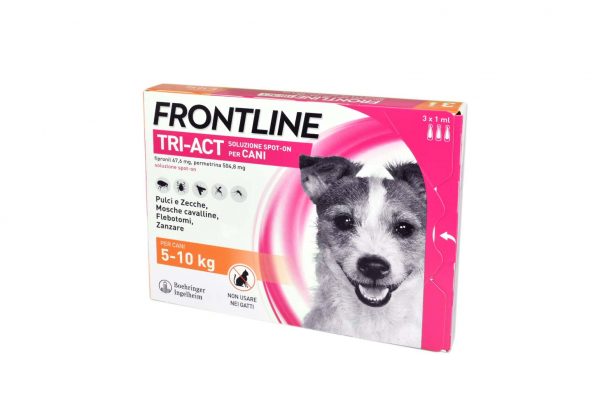 FRONTLINE TRI-ACT*spot-on soluz 3 pipette 1 ml 504,8 mg + 67,6 mg cani da 5 a 10 Kg