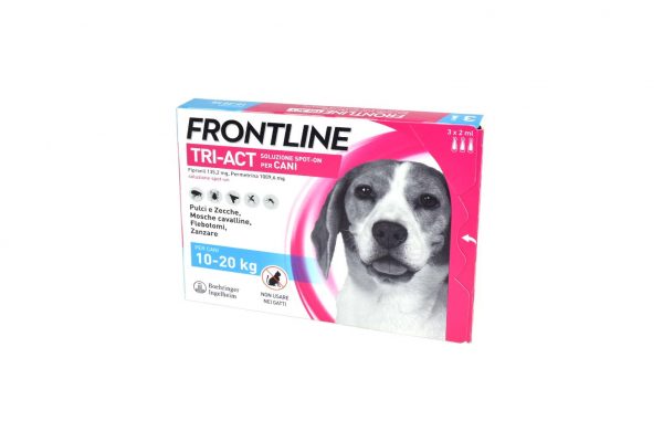 FRONTLINE TRI-ACT*spot-on soluz 3 pipette 2 ml 135,2 mg + 1.009,6 mg cani da 10 a 20 Kg