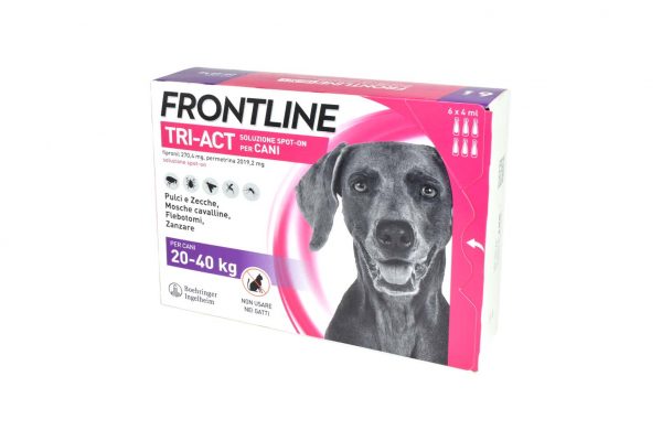 FRONTLINE TRI-ACT*spot-on soluz 6 pipette 4 ml 2.019,2 mg +270,4 mg cani da 20 a 40 Kg