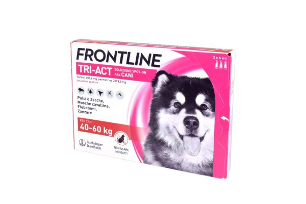 FRONTLINE TRI-ACT*spot-on soluz 3 pipette 6 ml 3.028,8 mg +405,6 mg cani da 40 a 60 Kg